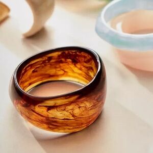 New! Free People Coffee Getting To Know You Acrylic Bangle NWOT